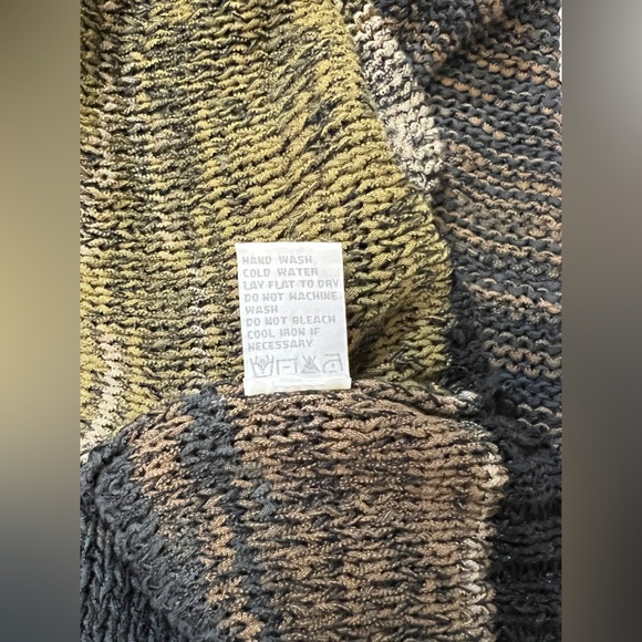 CURIO NY‎ Black and taupe blended open knit sweater size L - Picture 11 of 13